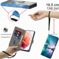 Kožené puzdro na telefón PHINIENLAND pre Samsung Galaxy A14 4G/5G – farba Aurora, s magnetickým zatváraním, priehradkou na karty a funkciou stojana 4