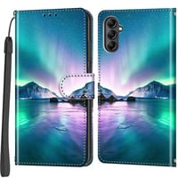 Kožené puzdro na telefón PHINIENLAND pre Samsung Galaxy A14 4G/5G – farba Aurora, s magnetickým zatváraním, priehradkou na karty a funkciou stojana 3