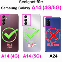 Kožené puzdro na telefón PHINIENLAND pre Samsung Galaxy A14 4G/5G – farba Aurora, s magnetickým zatváraním, priehradkou na karty a funkciou stojana 2
