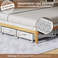 PHINOX Ágy alá tolható fém tárolódoboz görgőkkel - fehér - 40×60×16 cm - 4 db 5