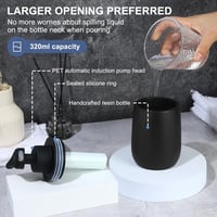 Phneems Automata Szappan Adagoló - Érintésmentes Szenzoros Habszappan Adagoló Konyhába és Fürdőszobába, Fekete Műgyanta Kivitel 4