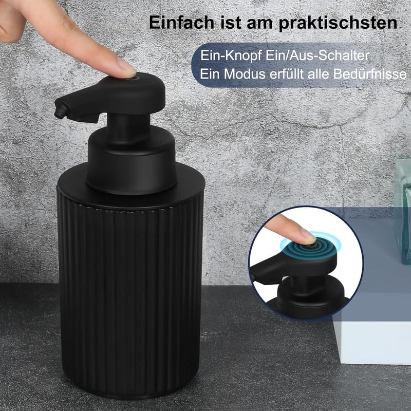 Phneems Automata Szappan Adagoló Érzékelős USB Fekete Fürdőszoba Konyha