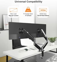 Pholiten Dual Monitor Stand 17-27" Gázrugós Monitortartó Két Képernyőhöz 2