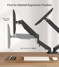 Pholiten Dual Monitor Stand 17-27" Gázrugós Monitortartó Két Képernyőhöz 3