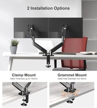 Pholiten Dual Monitor Stand 17-27" Gázrugós Monitortartó Két Képernyőhöz 6