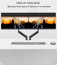 Pholiten Dual Monitor Stand 17-27" Gázrugós Monitortartó Két Képernyőhöz 7
