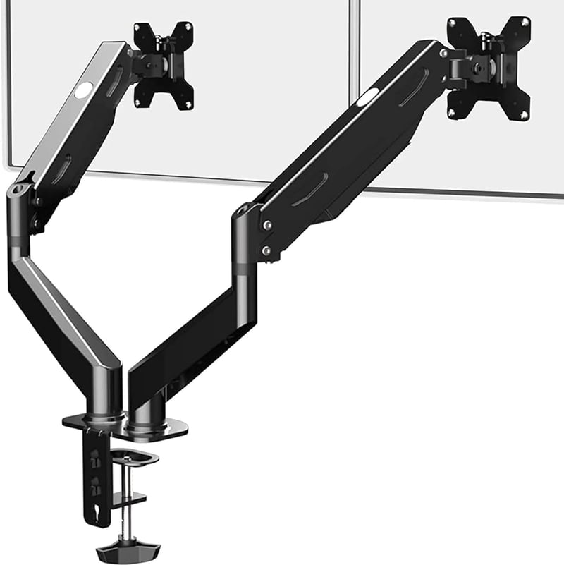 Pholiten Dual Monitor Stand 17-27" Gázrugós Monitortartó Két Képernyőhöz