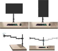 Pholiten VESA Monitor Tartó 17-32" Magasságállítható Dönthető Forgó Asztali Konzol 5