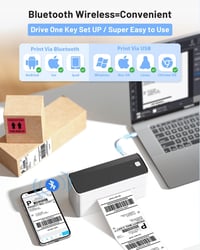 Phomemo Bluetooth Címkenyomtató 4x6 Hőnyomtatós Szállítási Címke Nyomtató eBay Amazon Etsy Shopify Vinted DHL UPS Fekete Fehér 2