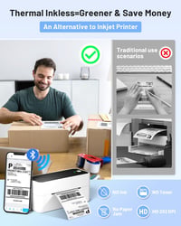Phomemo Bluetooth Címkenyomtató 4x6 Hőnyomtatós Szállítási Címke Nyomtató eBay Amazon Etsy Shopify Vinted DHL UPS Fekete Fehér 7