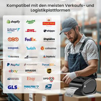 Phomemo D520BT Bluetooth Termál Címkenyomtató 4x6 Szállítási Címkék DHL FedEx Kompatibilis iOS Android Windows Mac 6