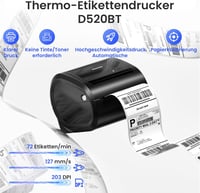 Phomemo D520BT Bluetooth Termál Címkenyomtató 4x6 Szállítási Címkék DHL FedEx Kompatibilis iOS Android Windows Mac 2