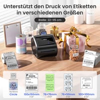 Phomemo D520BT Bluetooth Termál Címkenyomtató 4x6 Szállítási Címkék DHL FedEx Kompatibilis iOS Android Windows Mac 5