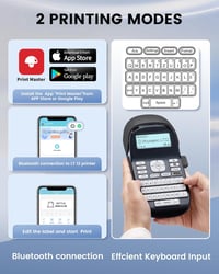 Phomemo LT12 hordozható Bluetooth címkenyomtató QWERTZ billentyűzettel 8