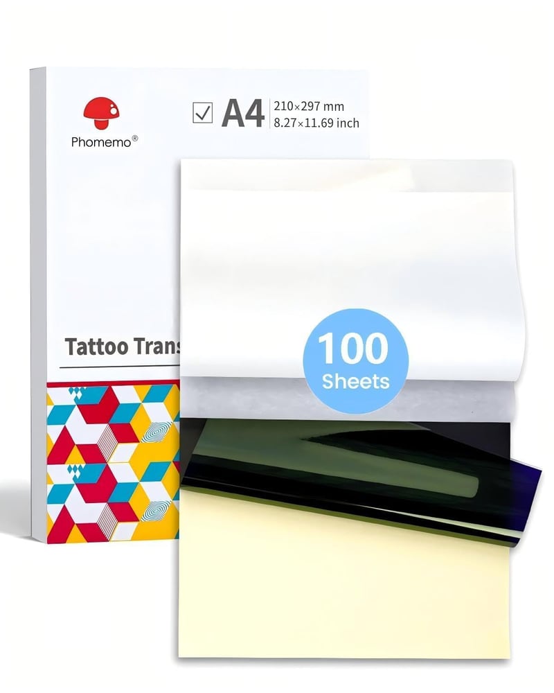 Tattoo prenášací papier Phomemo M08F A4 – balenie 100 listov, papier na prenos tetovacích šablón