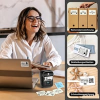 Termálna štítková tlačiareň Phomemo M110, Bluetooth, samolepiaca, prenosná, na tlač čiarových kódov, kompatibilná s telefónom aj PC, čierna 6