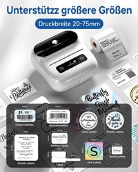 Termálna tlačiareň štítkov Phomemo M220 Bluetooth, prenosná, čiarové kódy, maloobchod, pre malé firmy, kompatibilná s telefónom a PC, biela 2