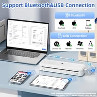 Prenosná termálna tlačiareň Phomemo M834 A4, bez atramentovej kazety, Bluetooth, kompatibilná so systémami Android a iOS, 300 DPI, A4 (210x297 mm) a 80 mm 4