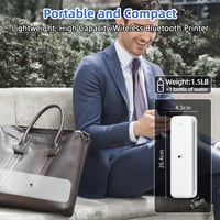 Prenosná termálna tlačiareň Phomemo M834 A4, bez atramentovej kazety, Bluetooth, kompatibilná so systémami Android a iOS, 300 DPI, A4 (210x297 mm) a 80 mm 7