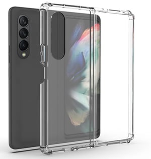 Husă PHONILLICO pentru Samsung Z Fold 4 - Husă de protecție transparentă din silicon TPU, rezistentă la șocuri, ultra-subțire pentru telefonul Samsung Galaxy Z Fold 4