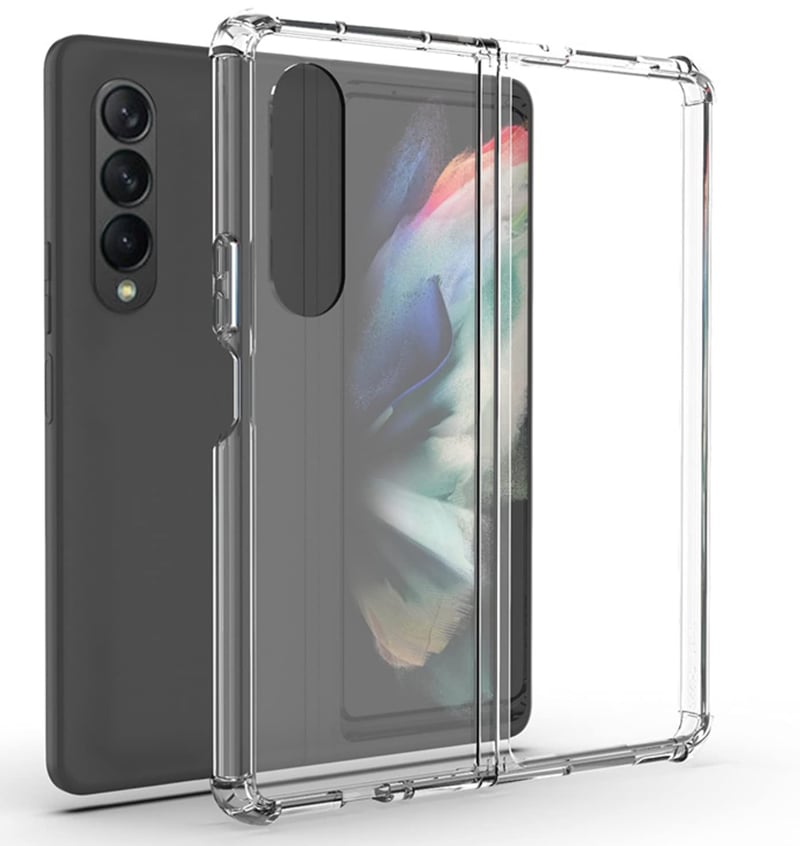 Husă PHONILLICO pentru Samsung Z Fold 4 - Husă de protecție transparentă din silicon TPU, rezistentă la șocuri, ultra-subțire pentru telefonul Samsung Galaxy Z Fold 4