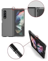 Husă PHONILLICO pentru Samsung Z Fold 4 - Husă de protecție transparentă din silicon TPU, rezistentă la șocuri, ultra-subțire pentru telefonul Samsung Galaxy Z Fold 4 3