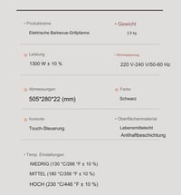 Phönix Germany SG101P elektromos asztal grill 1300W 8