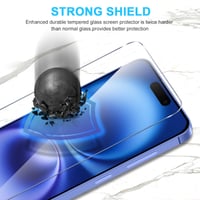 Phoona 2 ks tvrdené sklo na iPhone 16, tvrdosť 9H, 0,33 mm, HD priehľadné, odolné voči poškriabaniu, fólia bez bublín 5