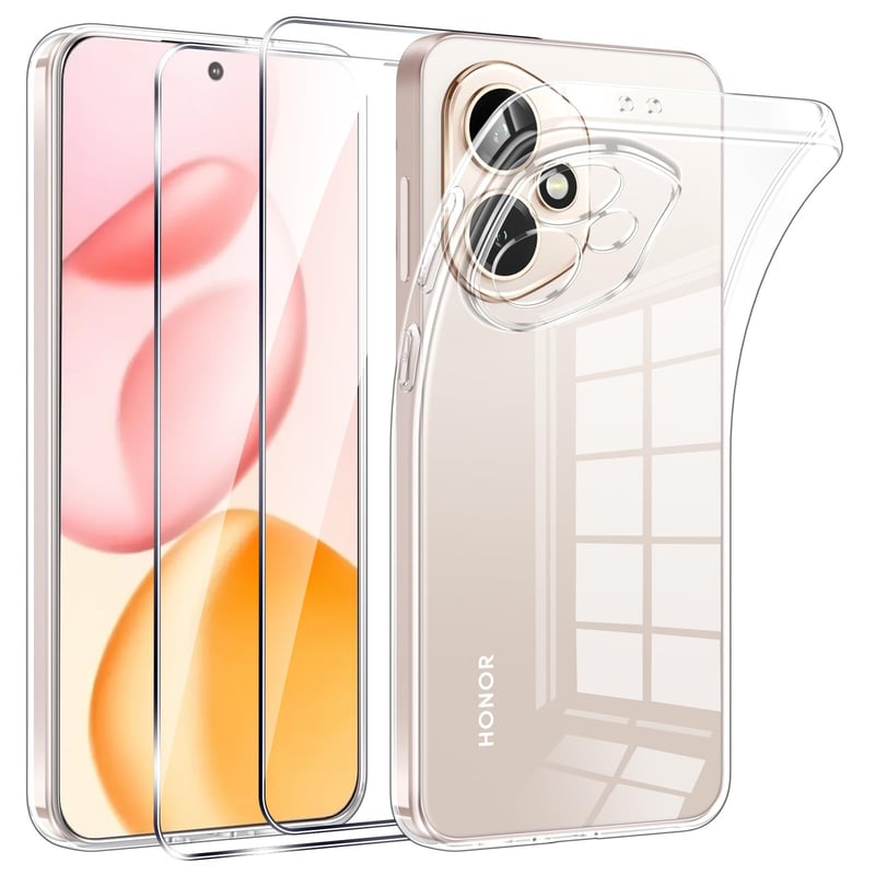 Priehľadný TPU silikónový kryt na Honor 400 5G + 2 ks tvrdené sklo