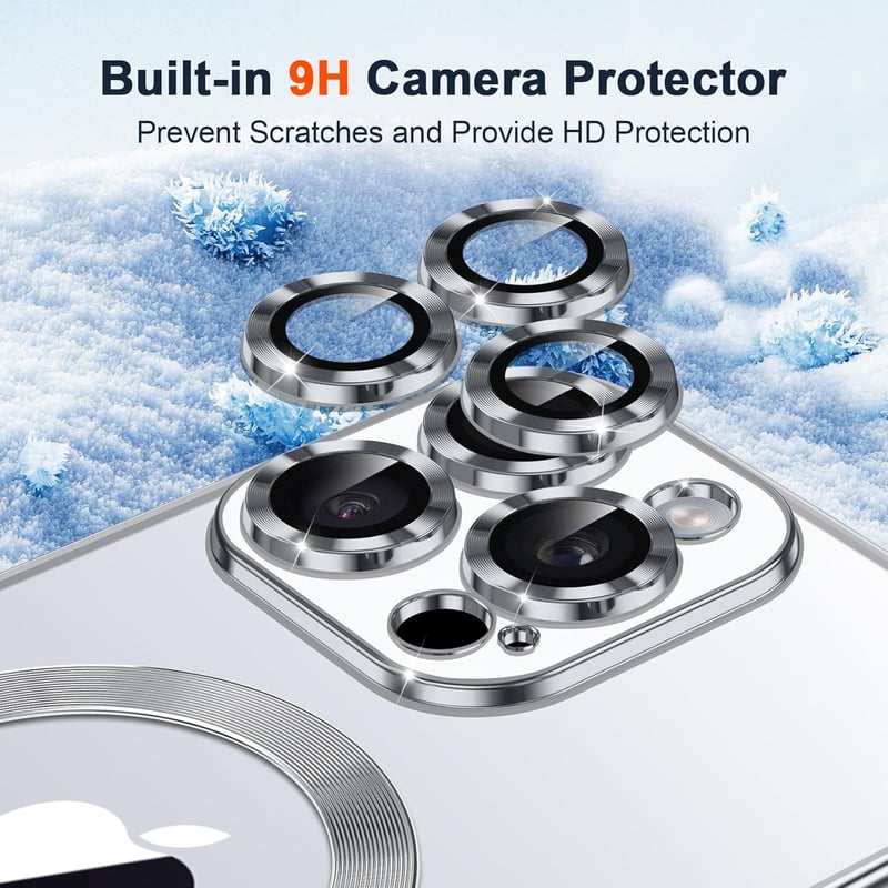 Phoona iPhone 15 Pro Max mágneses tok, ütésálló, vezeték nélküli töltés, ezüst - iPhone 15 Pro Max, silver
