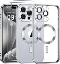 Phoona iPhone 15 Pro Max mágneses tok, ütésálló, vezeték nélküli töltés, ezüst - iPhone 15 Pro Max, silver 1
