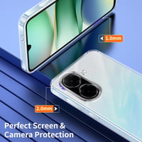 Husă Phoona pentru Xiaomi Redmi A5 4G cu 2 folii de sticlă securizată, carcasă de protecție transparentă, subțire, din silicon TPU, rezistentă la șocuri, anti-zgârieturi și anti-îngălbenire 4