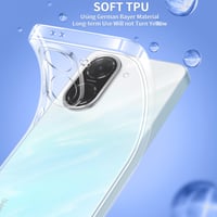 Husă Phoona pentru Xiaomi Redmi A5 4G cu 2 folii de sticlă securizată, carcasă de protecție transparentă, subțire, din silicon TPU, rezistentă la șocuri, anti-zgârieturi și anti-îngălbenire 6