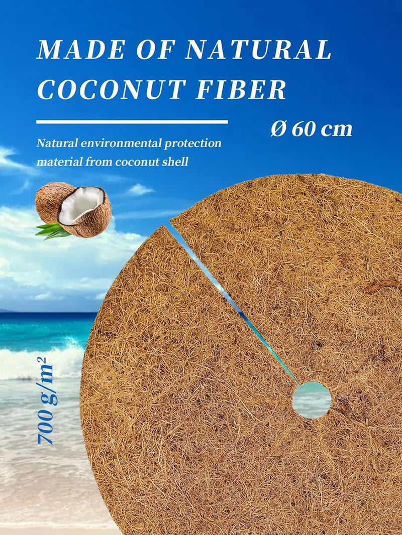 Photener Kókuszrost Növényvédő Takaró - 60 cm Kerek, 4 db-os Csomag, Téli Fagyvédelem, Gyommentesítő, Természetes Anyagból

AI: I've created