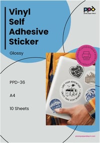 Photo Paper Direct A4-es Öntapadós Fényes Vinyl Matrica - Fehér, Tintasugaras Nyomtatókhoz, 10 lapos Csomag 1