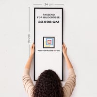 Ramă foto Photoframe4you 33x98 cm, plastic negru, cu sticlă acrilică, ramă foto de perete, format portret vertical 3