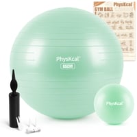 Set Minge de Gimnastică PhysKcal 65 cm, Minge Ergonomică pentru Birou, Turcoaz Deschis 1