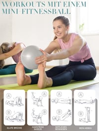 PhysKcal 65cm szürke torna labda + 23cm pilates labda szett, anti-burst, csúszásmentes egyensúly labda 4