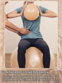 Set minge de gimnastică PhysKcal 75 cm bej, minge ergonomică pentru birou 7