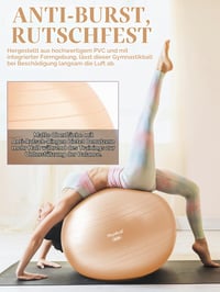 Set minge de gimnastică PhysKcal 75 cm bej, minge ergonomică pentru birou 3