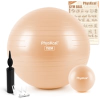 Set minge de gimnastică PhysKcal 75 cm bej, minge ergonomică pentru birou 1