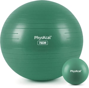 PhysKcal Set fitness i pilates lopti (48-55cm) - Protuklizna lopta za sjedenje, jogu, gimnastiku, ured - Svijetloplava PVC lopta za vježbanje