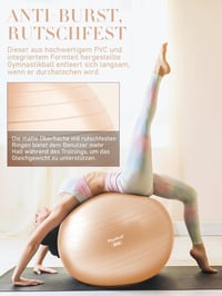 PhysKcal Fitness Labda és Pilates Labda Szett (48-55cm) - Csúszásmentes Ülőlabda Jógához, Tornához, Irodába - Világoskék PVC 3