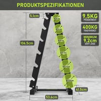 PhysKcal Hantel Állvány 3, 5, 6 Szintes Acél Tárológép 3