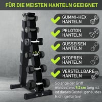 PhysKcal Hantel Állvány 3, 5, 6 Szintes Acél Tárológép 2
