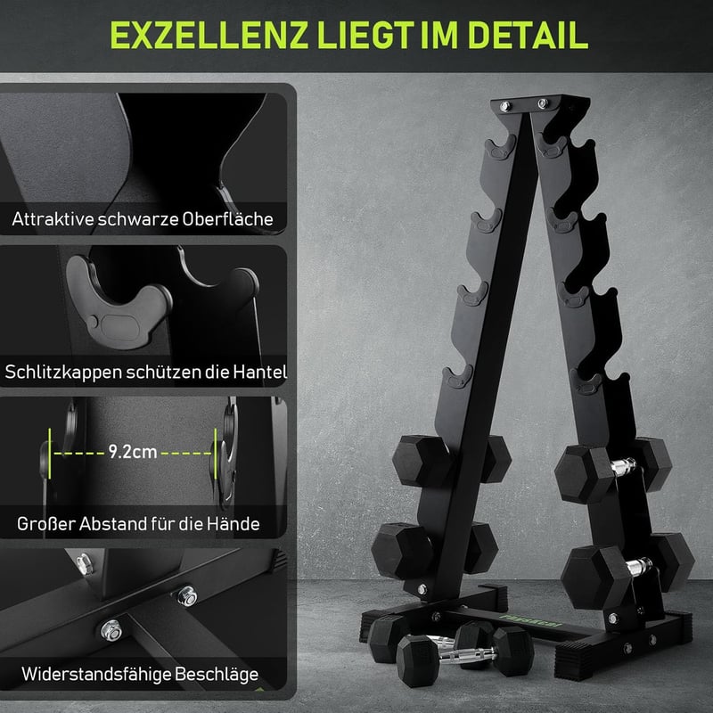 PhysKcal Hantel Állvány 3, 5, 6 Szintes Acél Tárológép