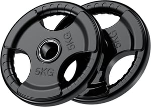 PhysKcal olimpijski gumirani uteg s rupom od 50 mm, crni - 2x5 kg