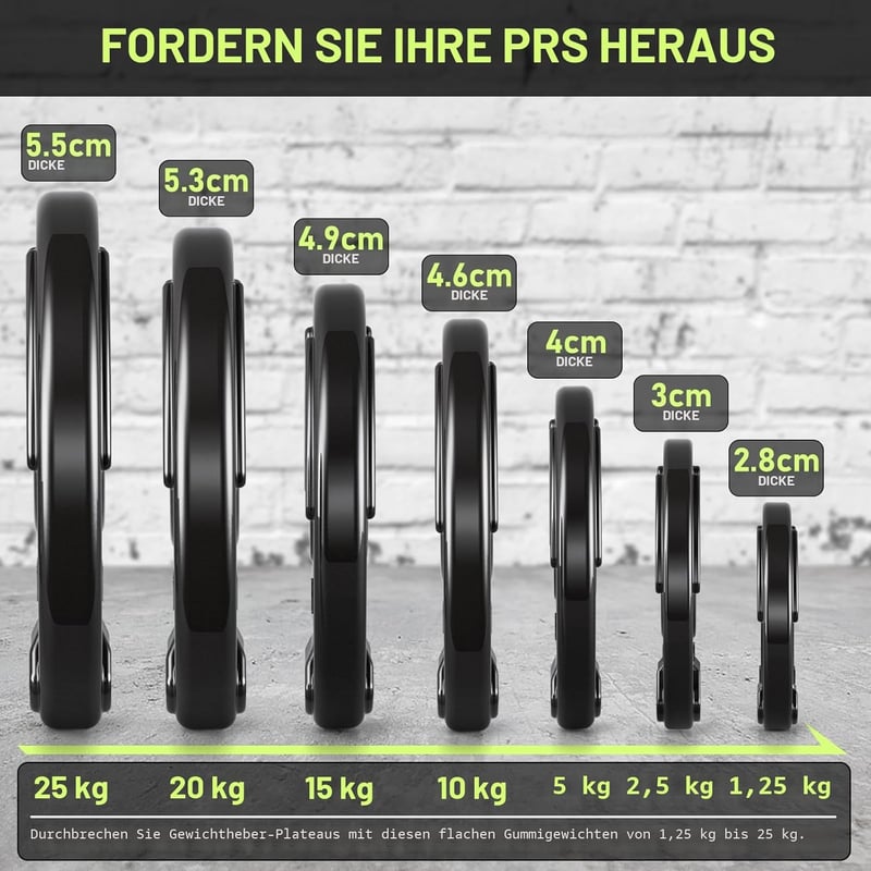 PhysKcal Olimpiai Hantellemez 50mm Furattal Gumis Felülettel