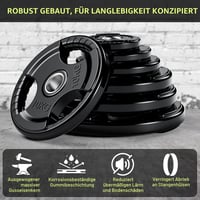 PhysKcal Olimpiai Hantellemez 50mm Furattal Gumis Felülettel 4