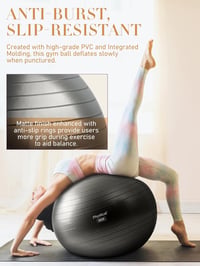 PhysKcal Pilates labda szett - 85 cm fitball és 23 cm labda, csúszásgátló, kipukkanásgátló - fekete 3